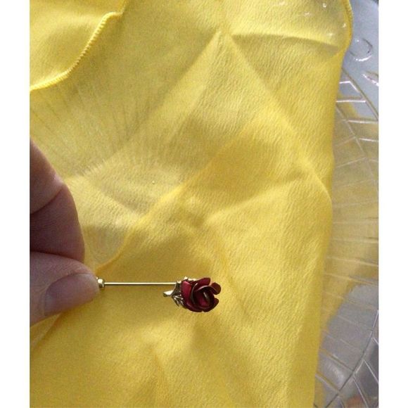 Vintage Lapel Pin Red Rose Stick Pin Lapel Pin - Picture 10 of 10